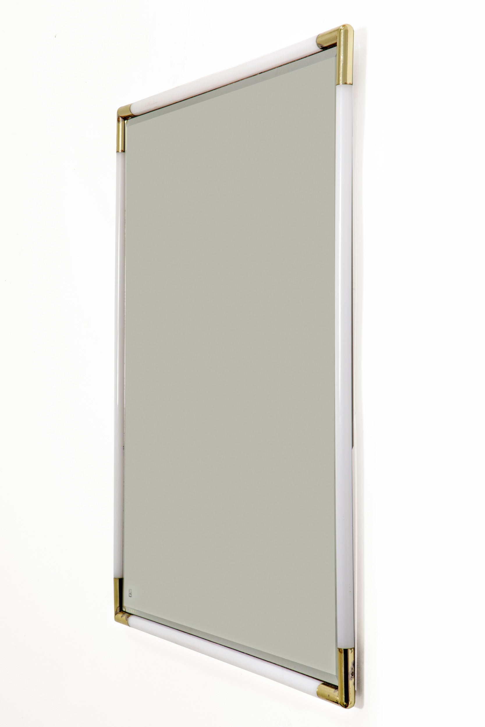 Specchiera molata anni 70 lucite e ottone
