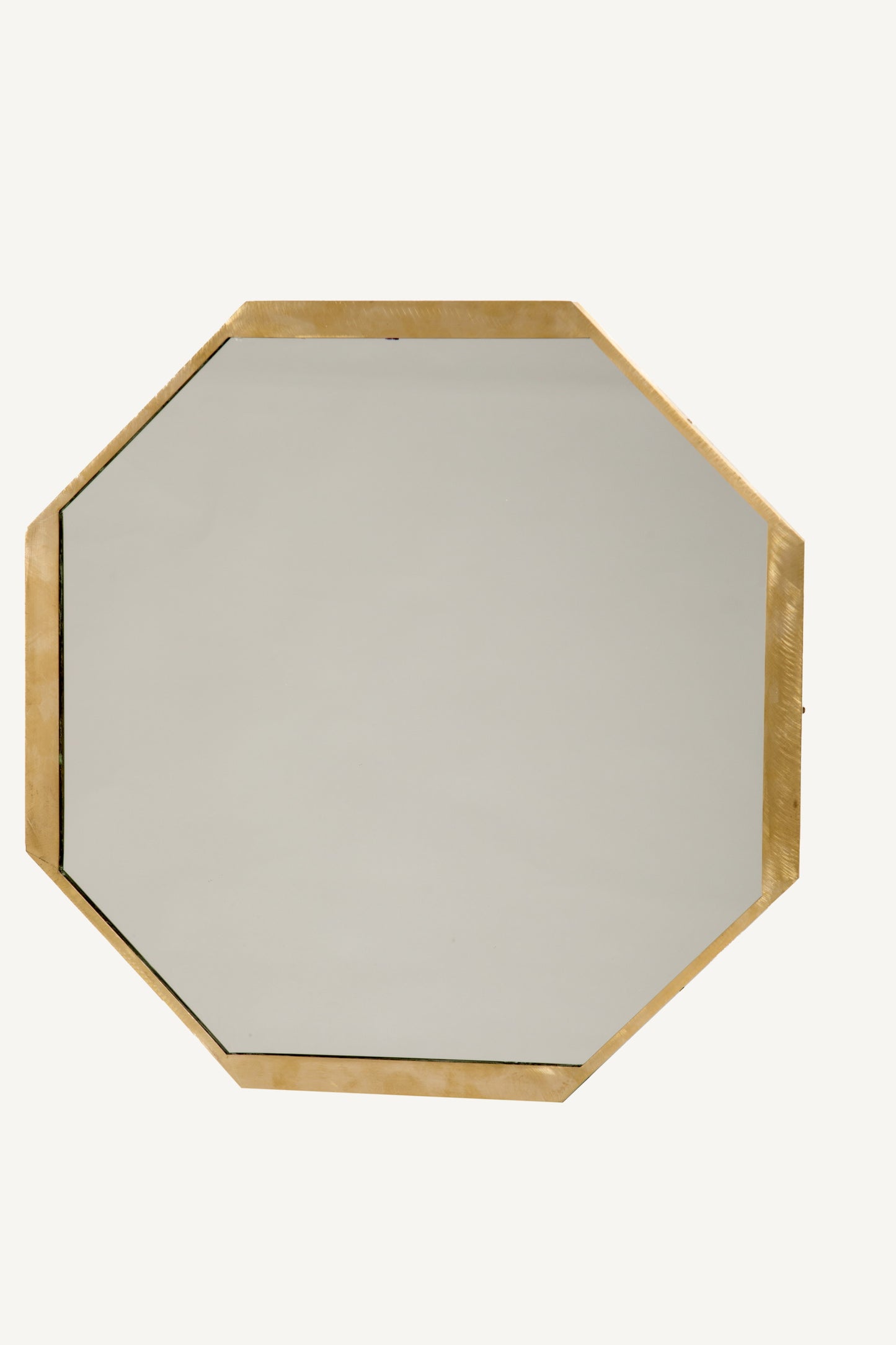 Specchiera ottagonale acciaio anni 70