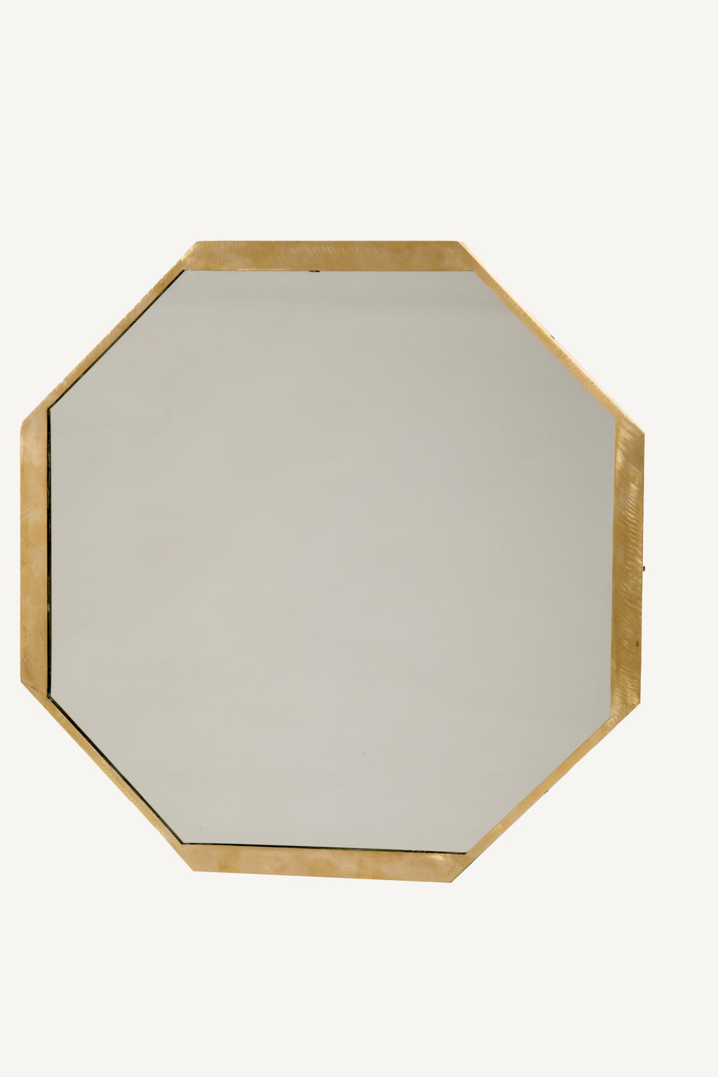 1970s octagonal steel mirror