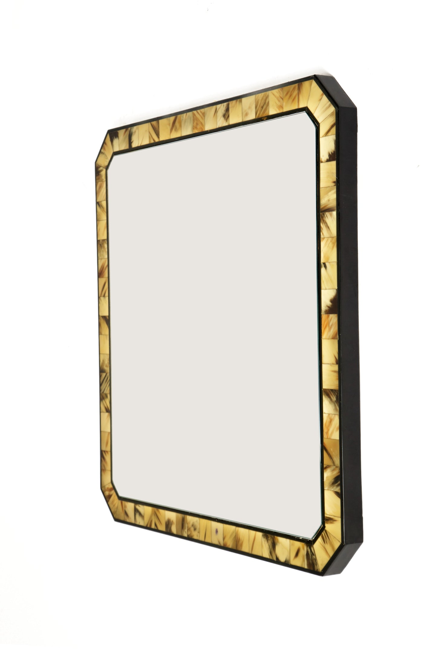 Specchiera corno e lacca nera anni 80