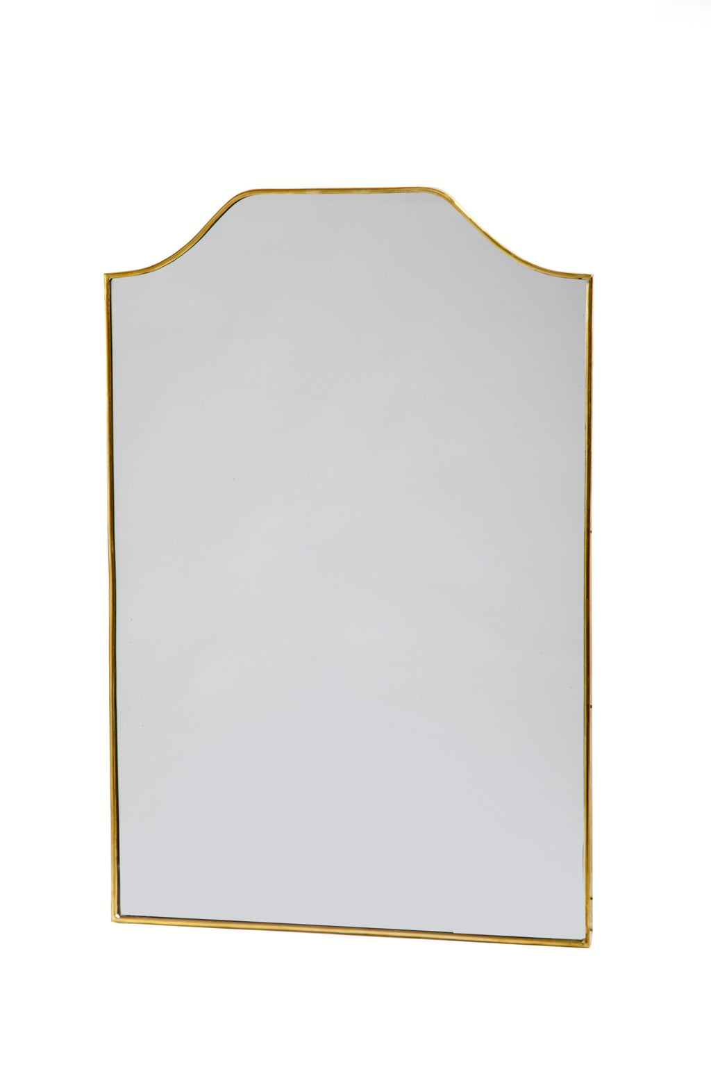 1960s brass mirror with rounded corners