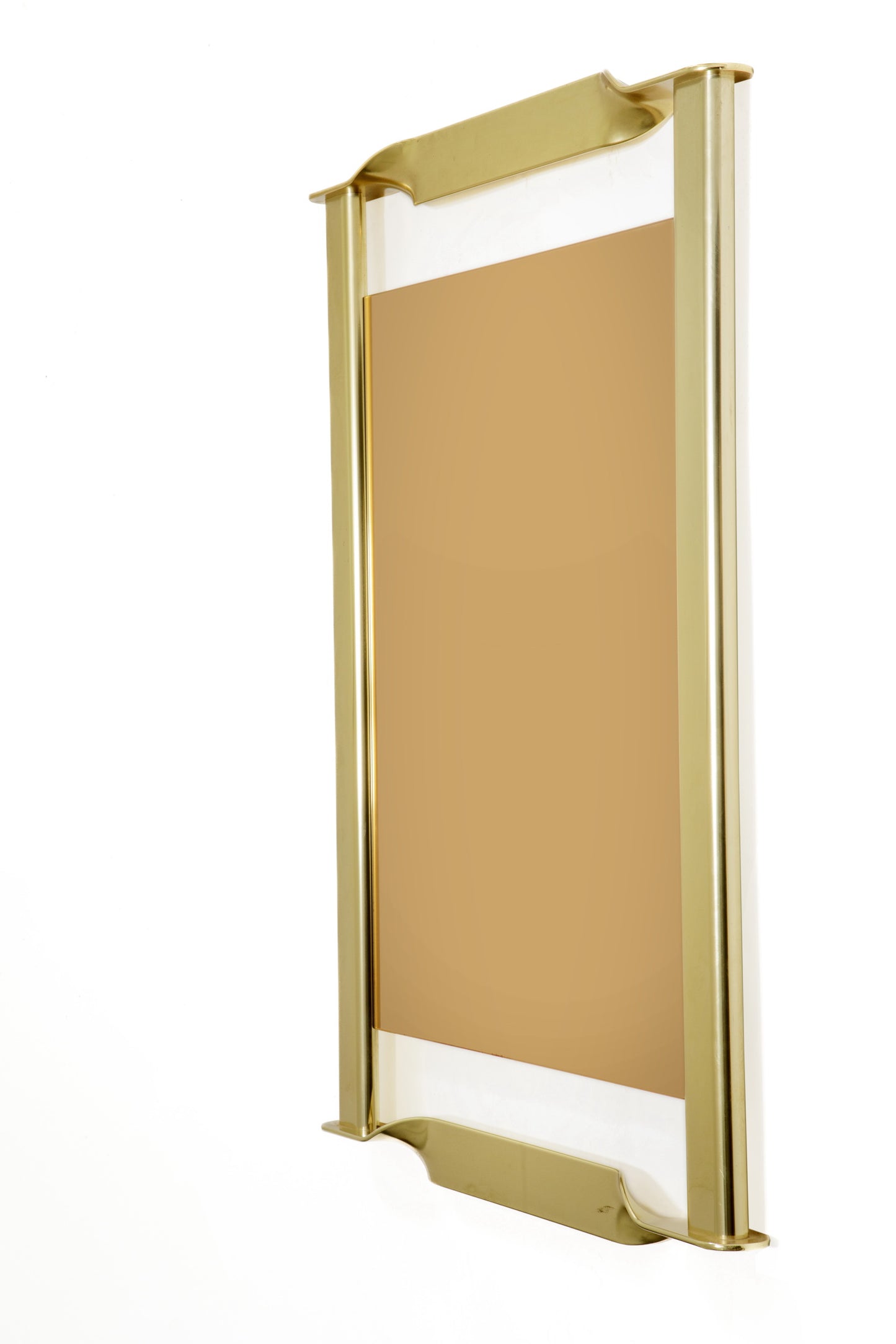Specchiera ottone anni 70 attribuibile a Luciano Frigerio