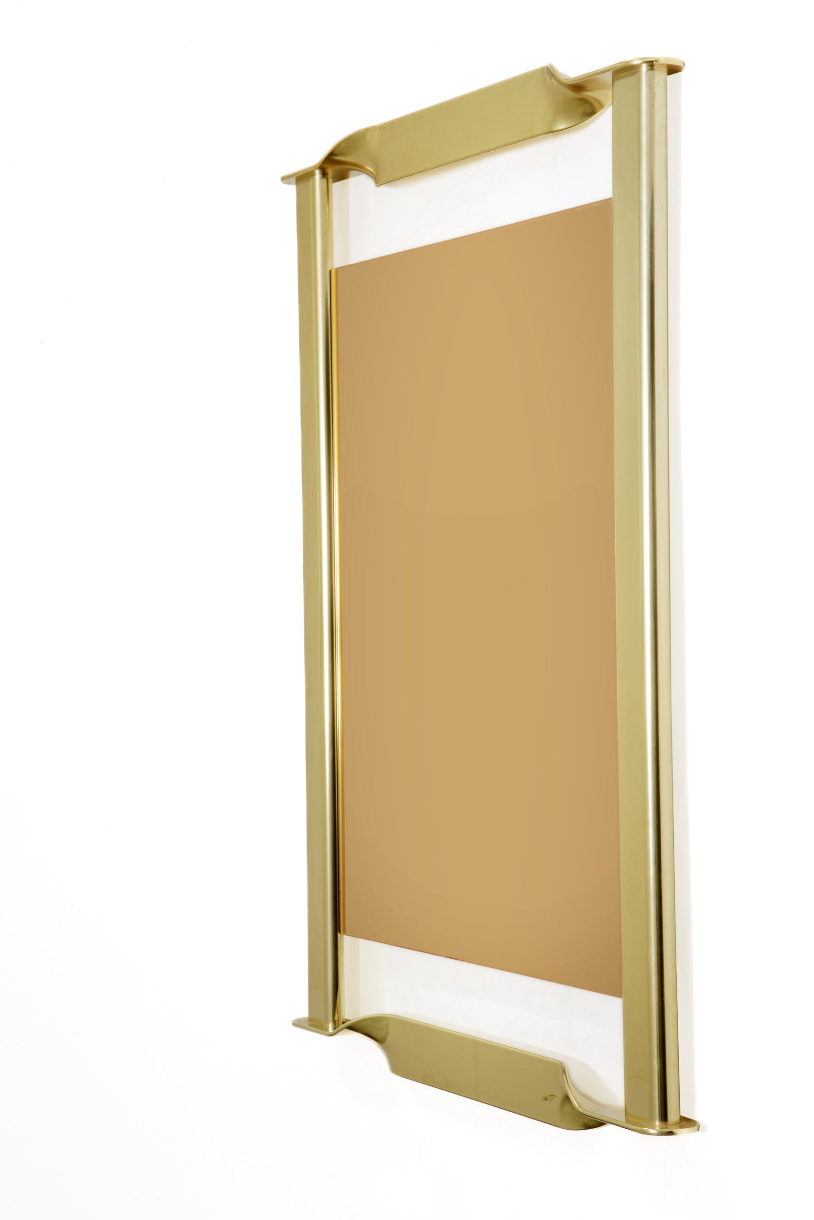 1970s brass mirror attributed to Luciano Frigerio