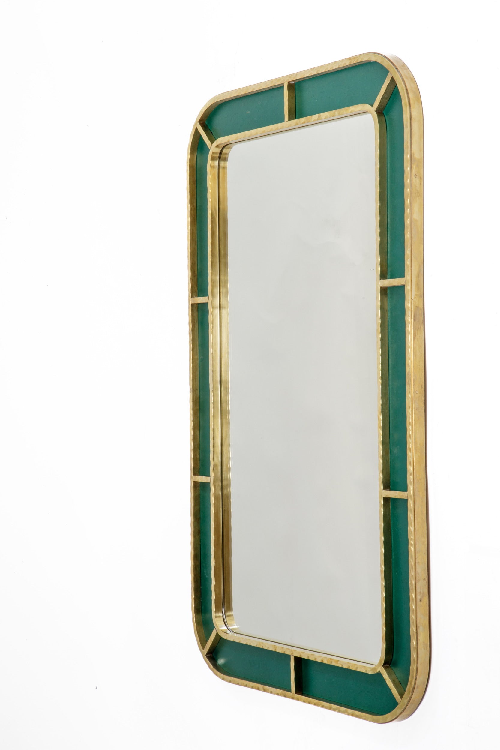 Specchiera ottone scalpellato anni 70