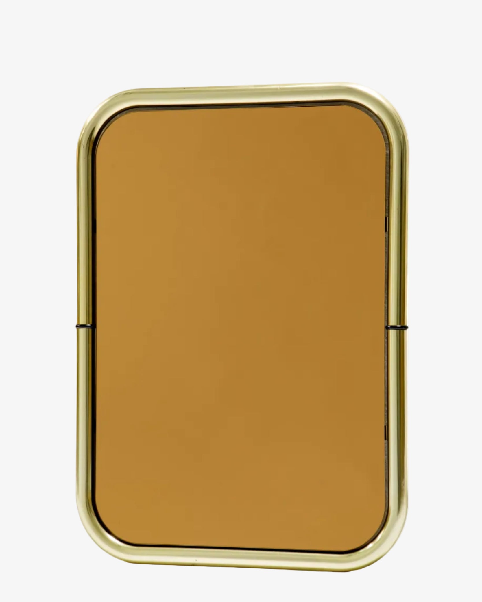 Specchiera ottone tubolare bronzata anni 70