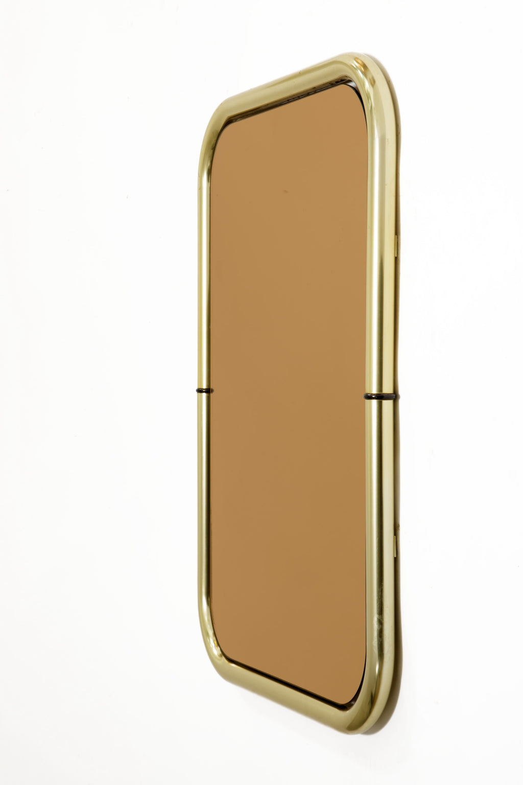 Specchiera ottone tubolare bronzata anni 70