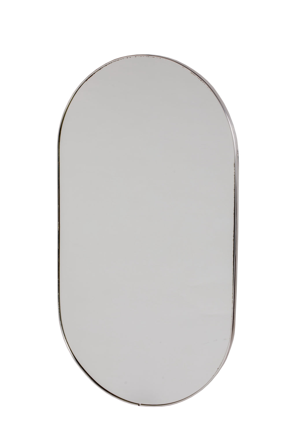 Specchiera ovale cornice cromo anni 70
