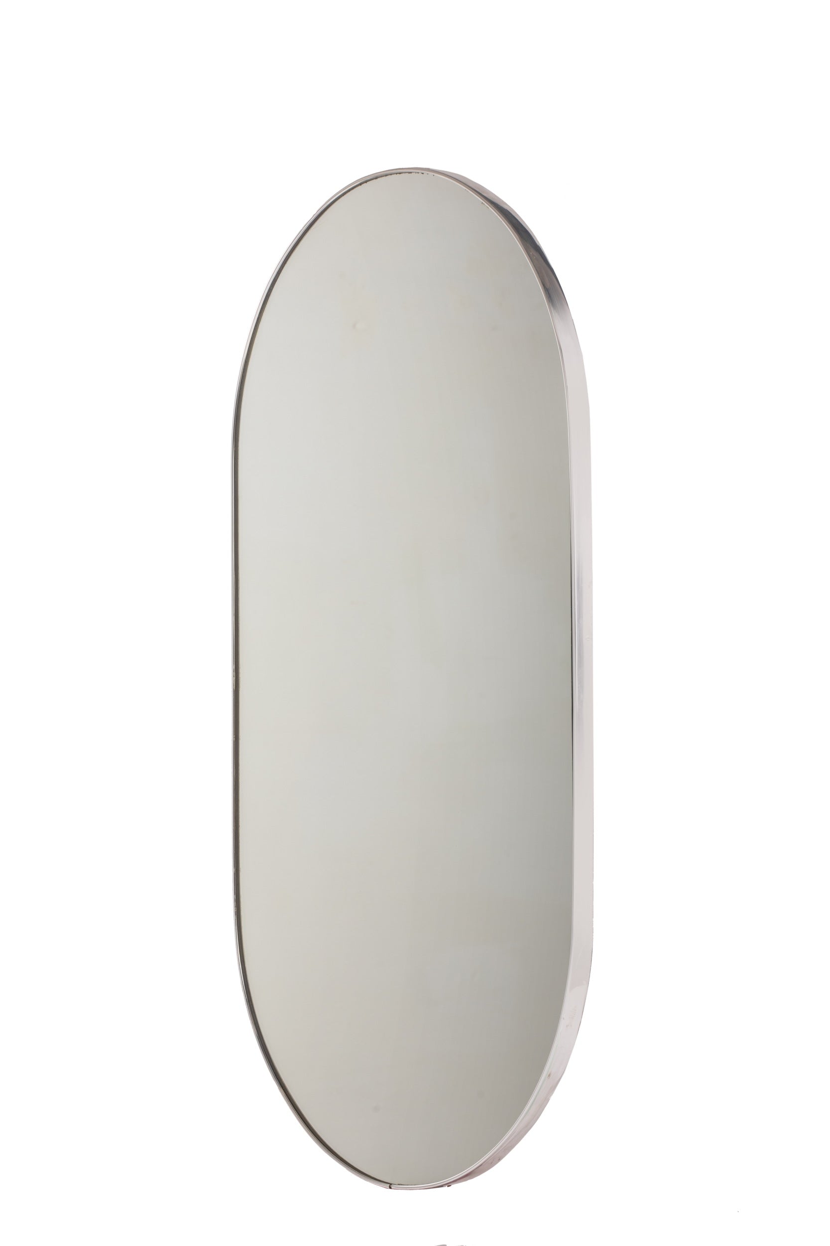 Specchiera ovale cornice cromo anni 70