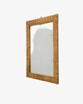 Natural rattan rectangular mirror 70s