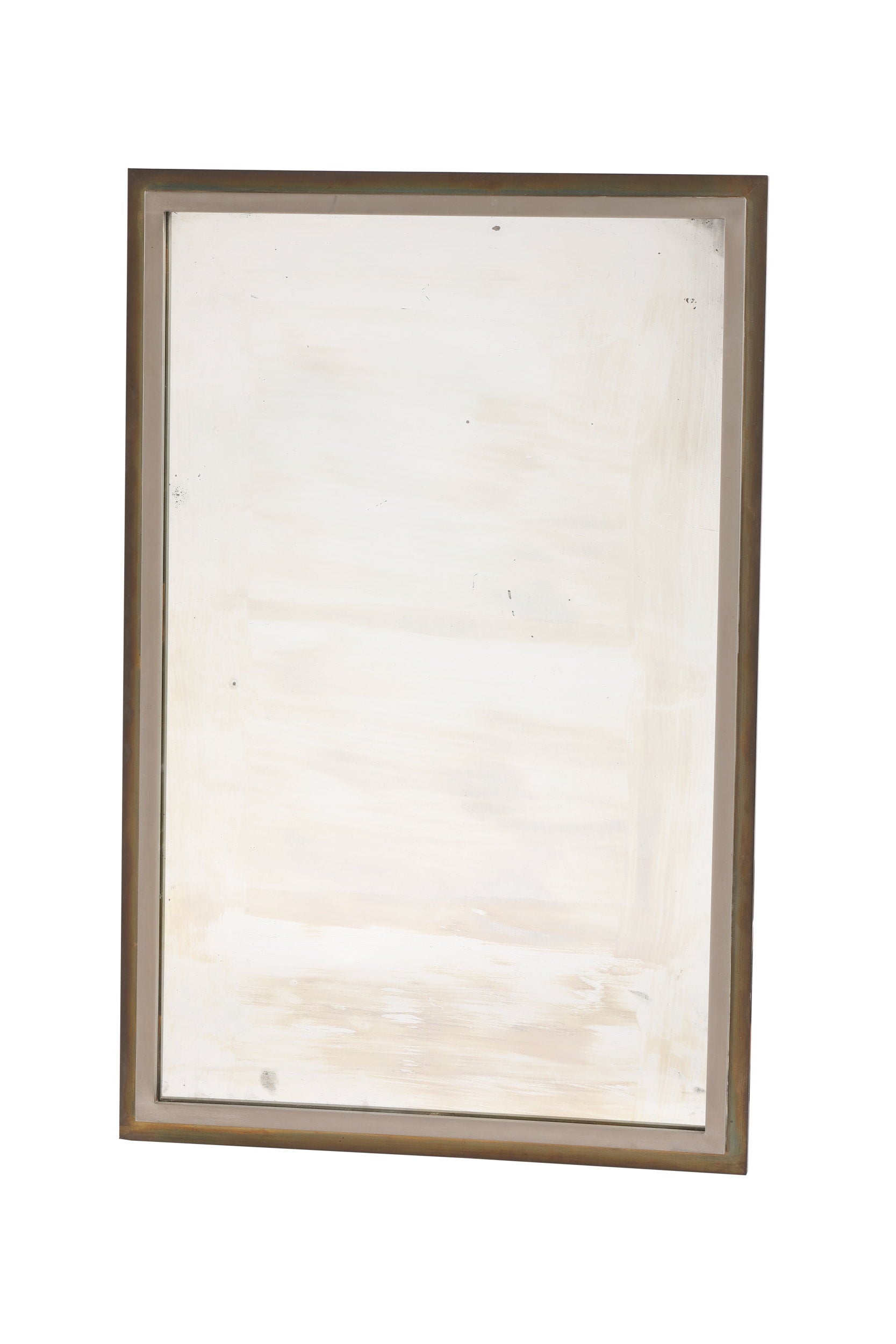 Specchiera anni 70 cornice scanalata ottone e metallo