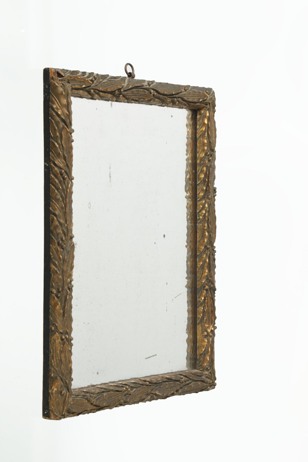 Mirror with golden frame and plaster paste leaves, early 1900s