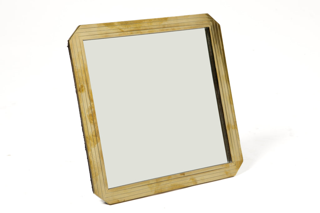 1970s brass table mirror