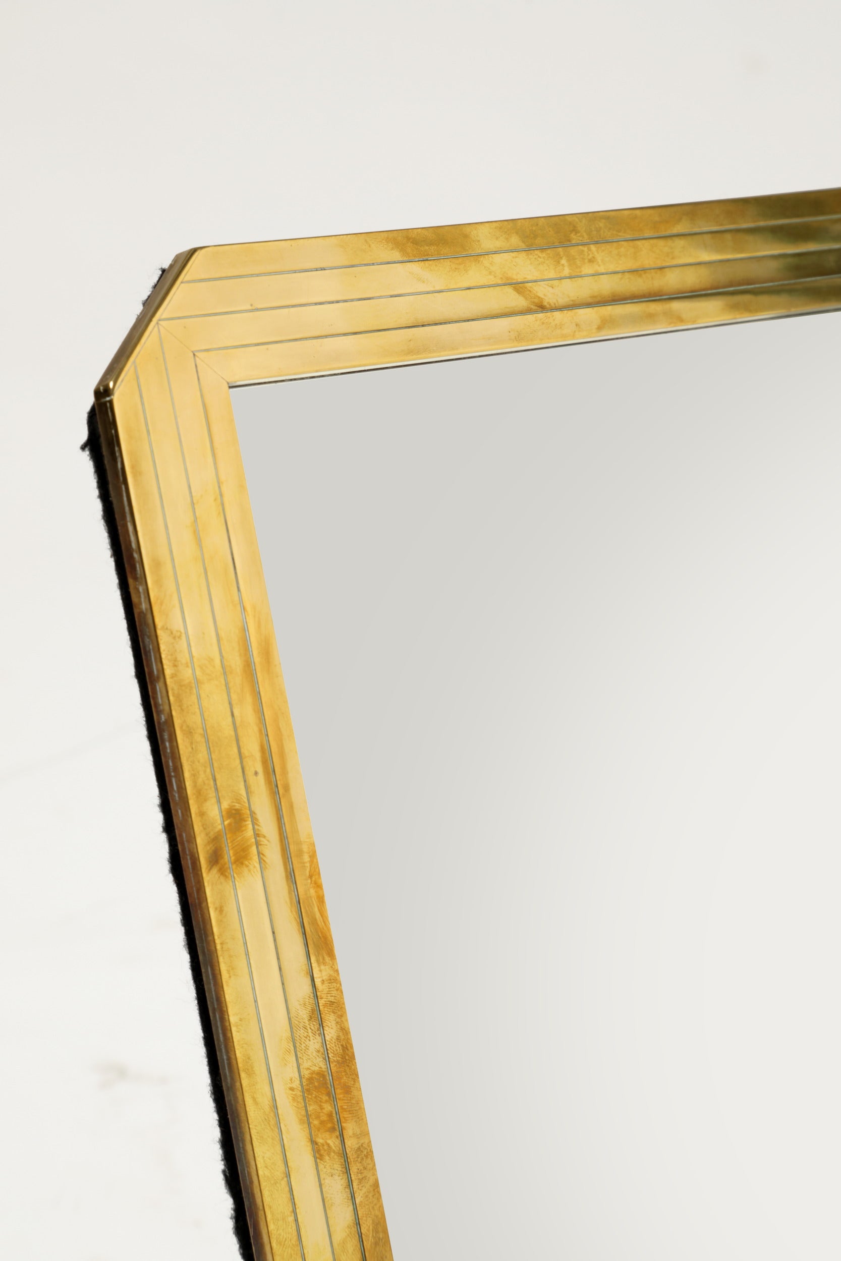 1970s brass table mirror