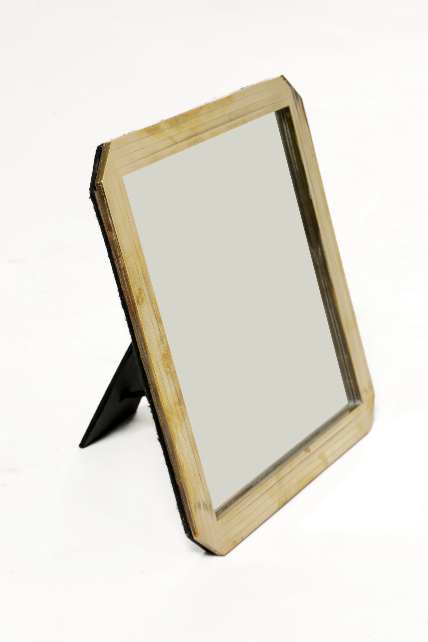 1970s brass table mirror
