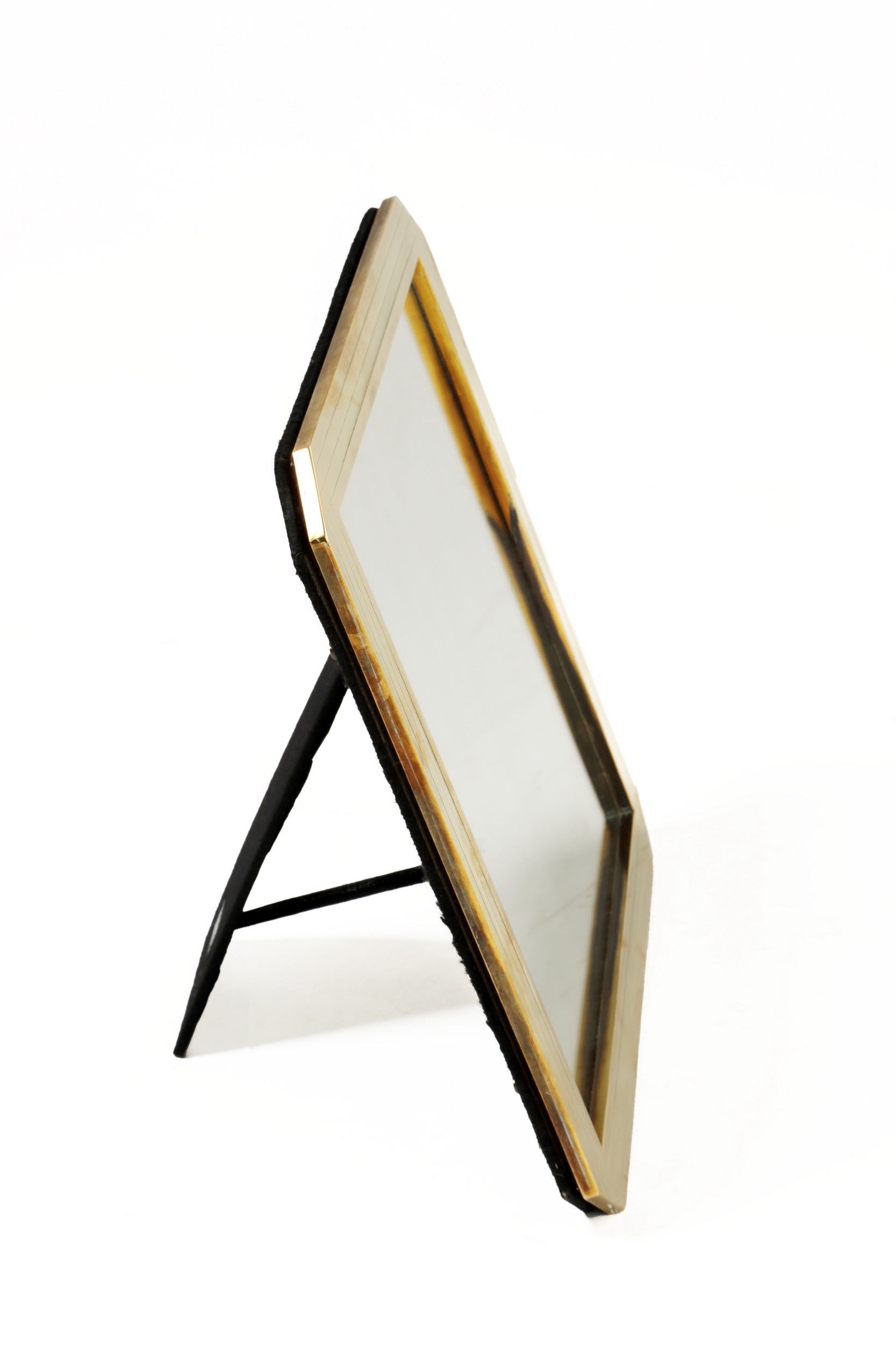 1970s brass table mirror