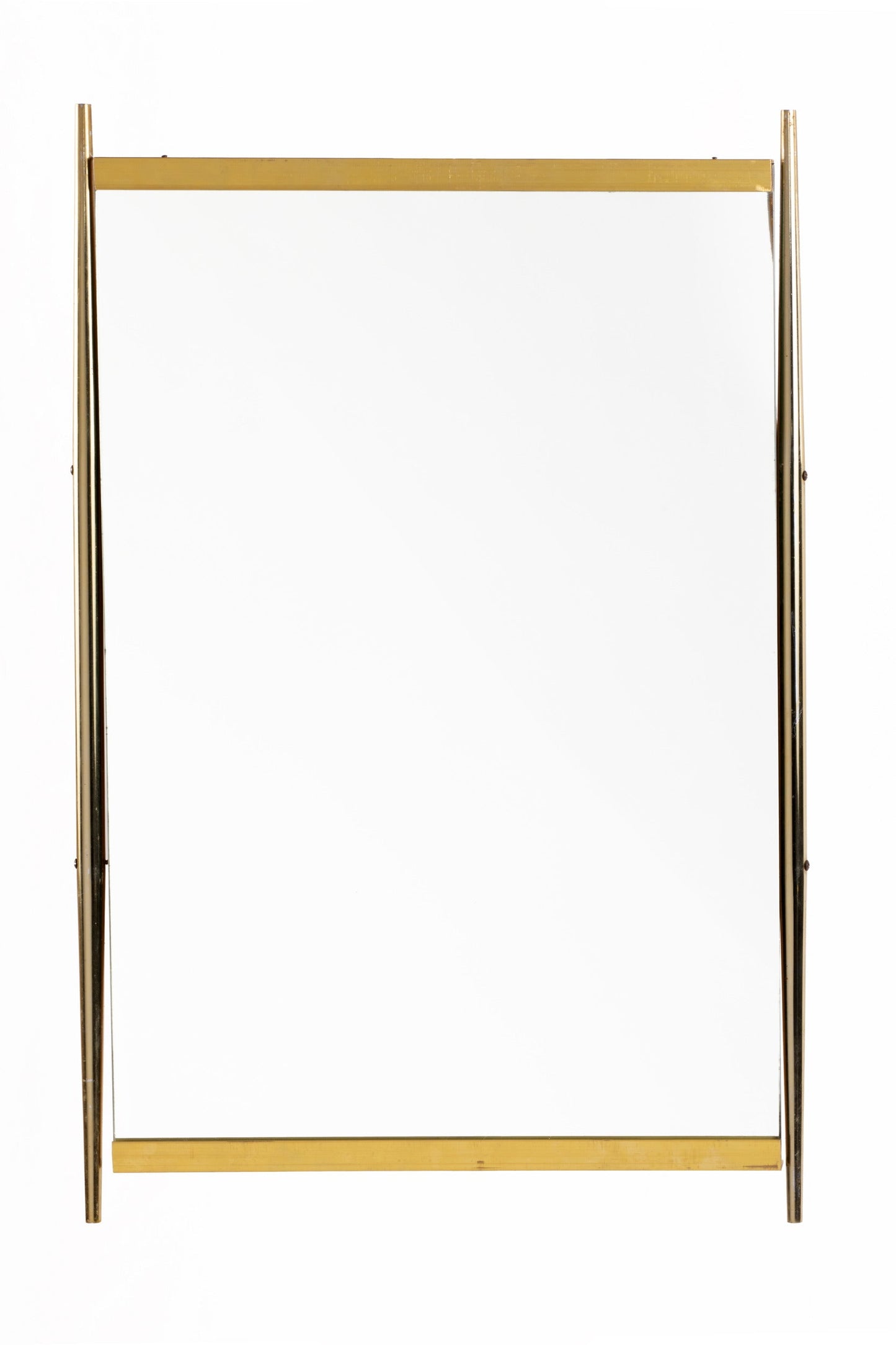 Elongated lateral brass mirror