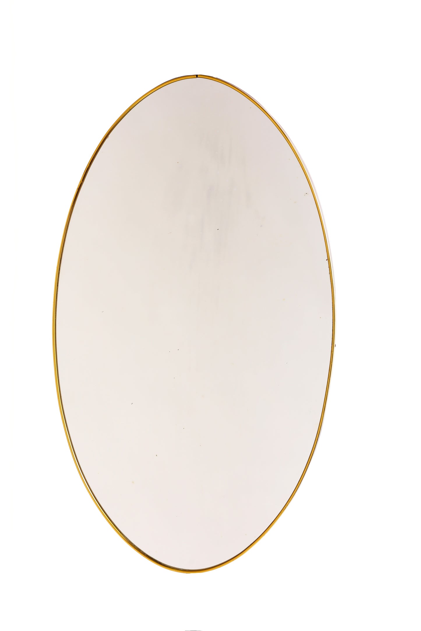 Oval 1950s metal and lucite mirror