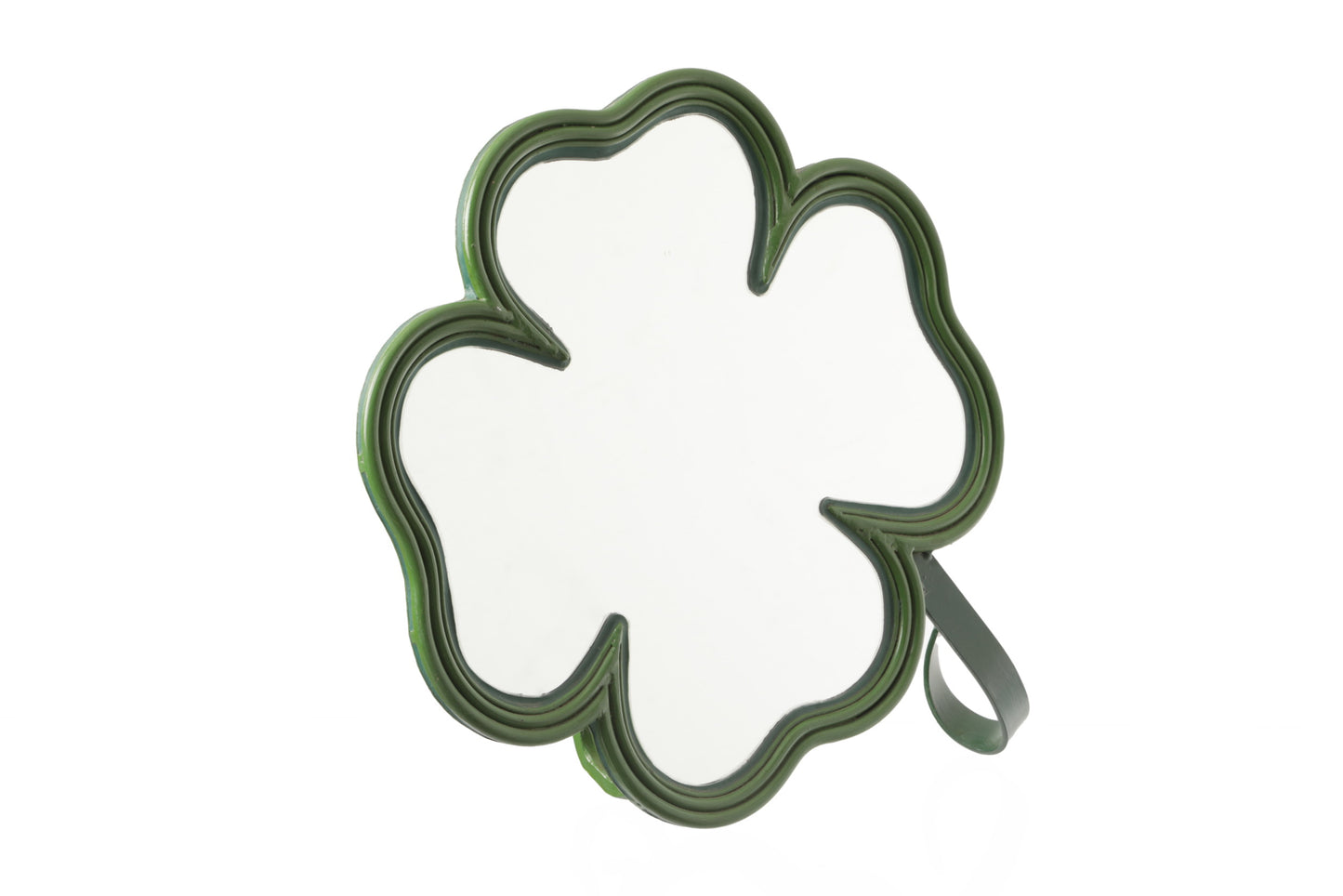 Green iron four-leaf clover mirror from the 60s