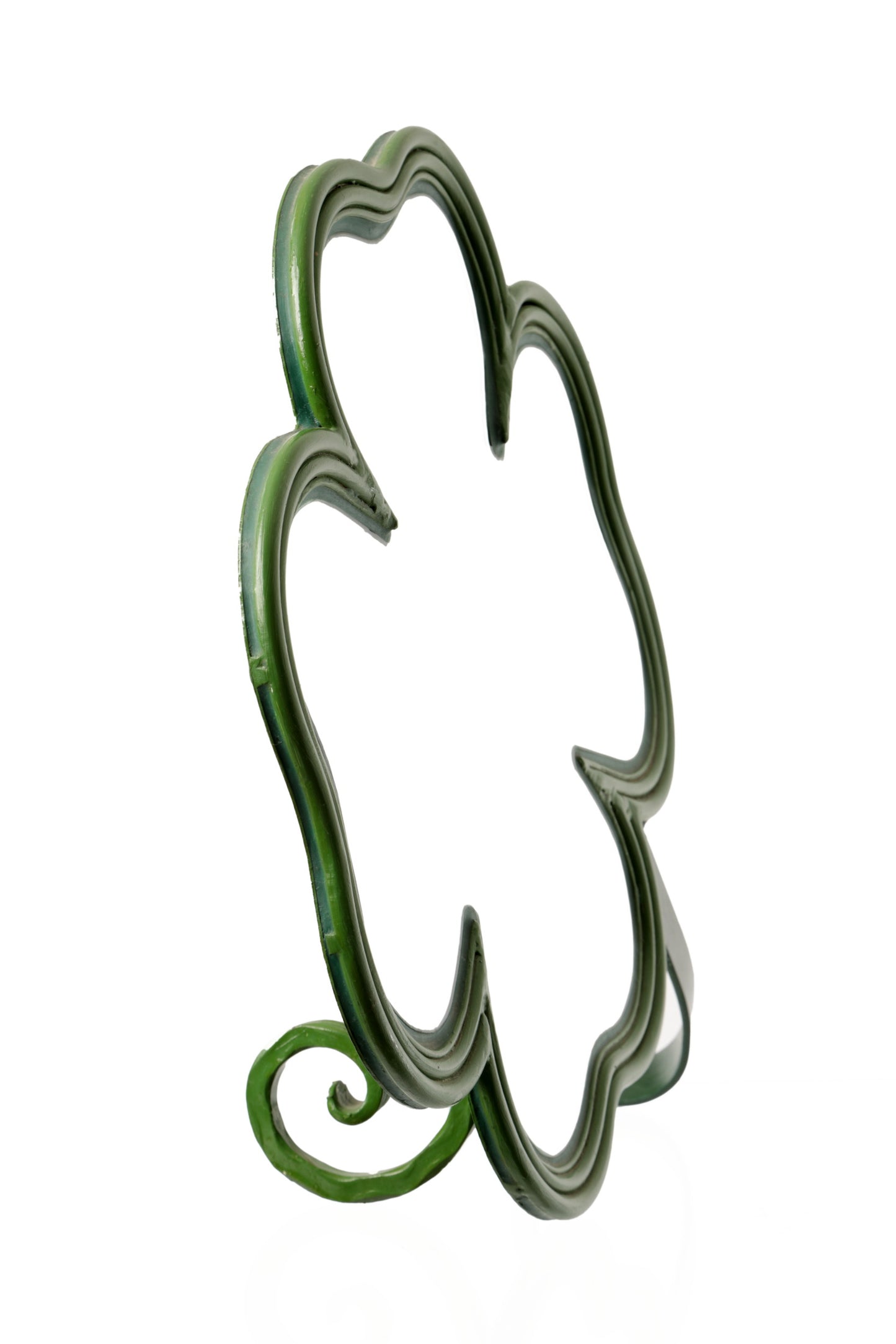 Green iron four-leaf clover mirror from the 60s