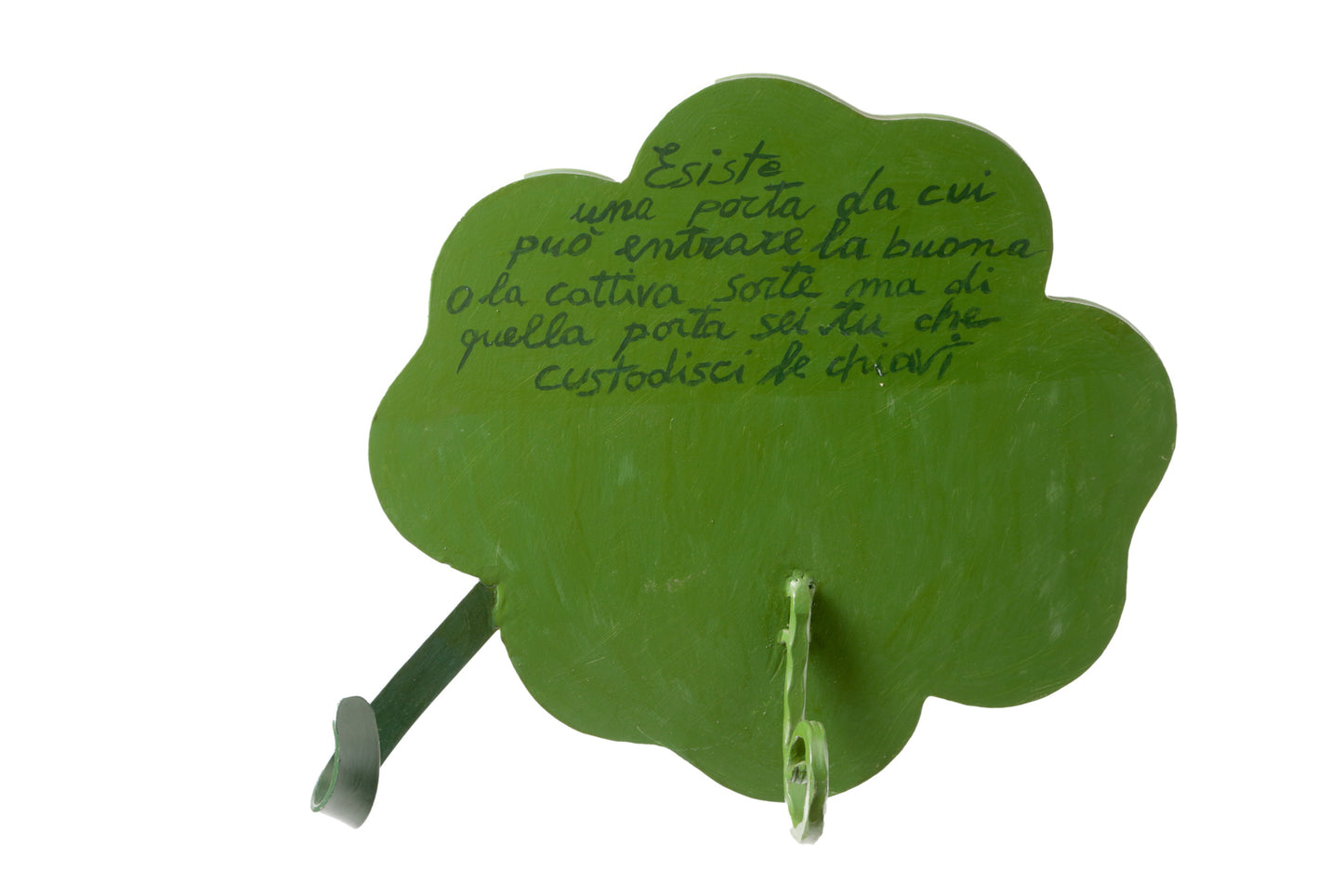 Green iron four-leaf clover mirror from the 60s