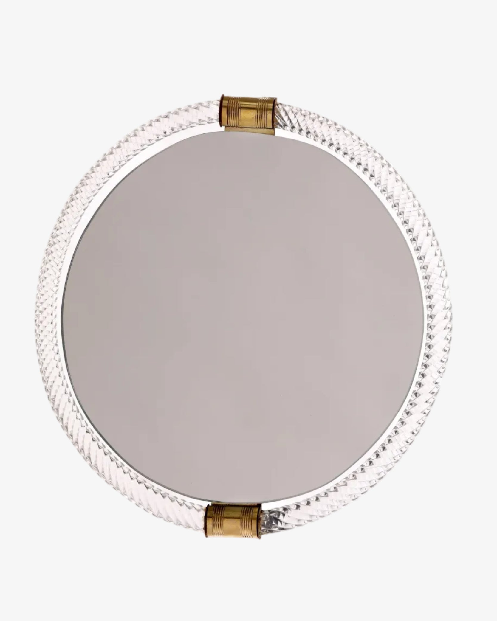 Murano glass torchon round mirror