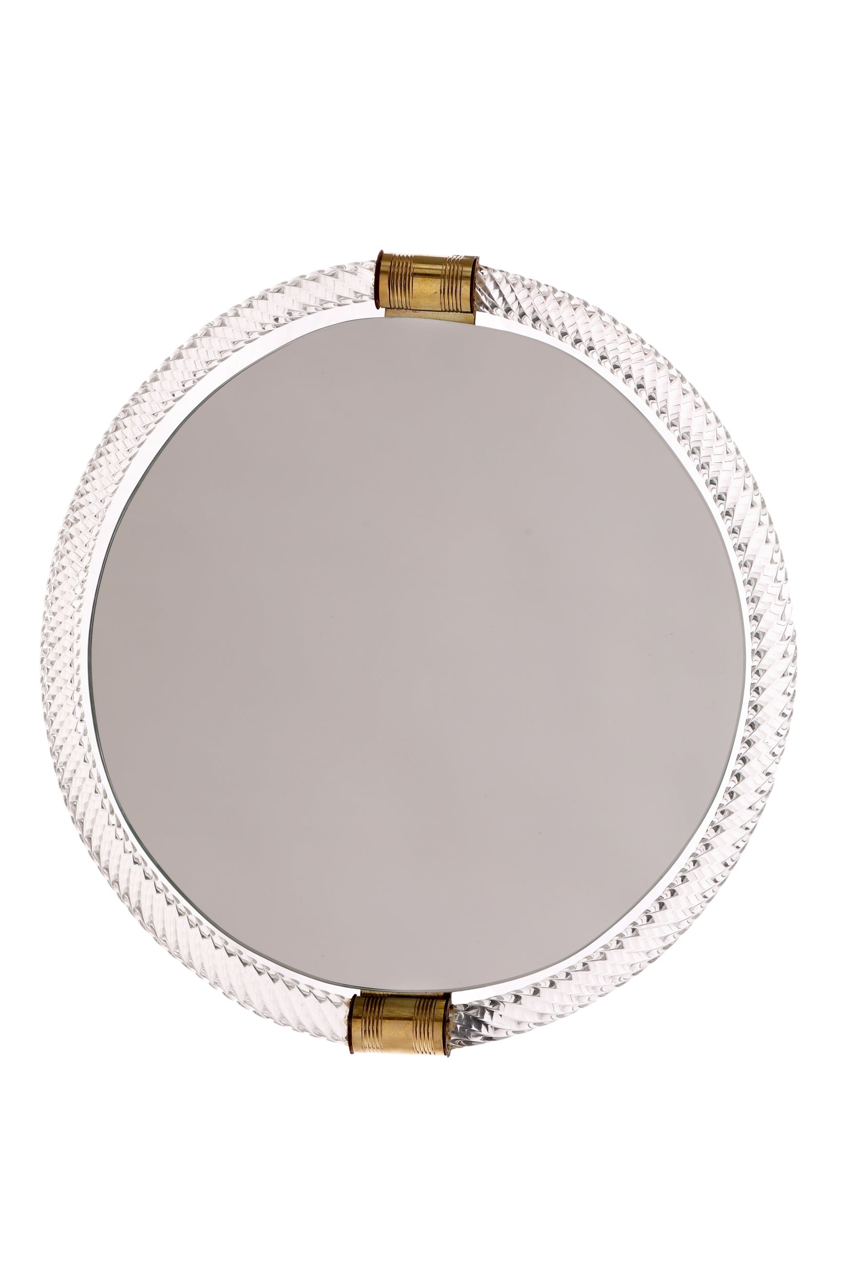 Murano glass torchon round mirror