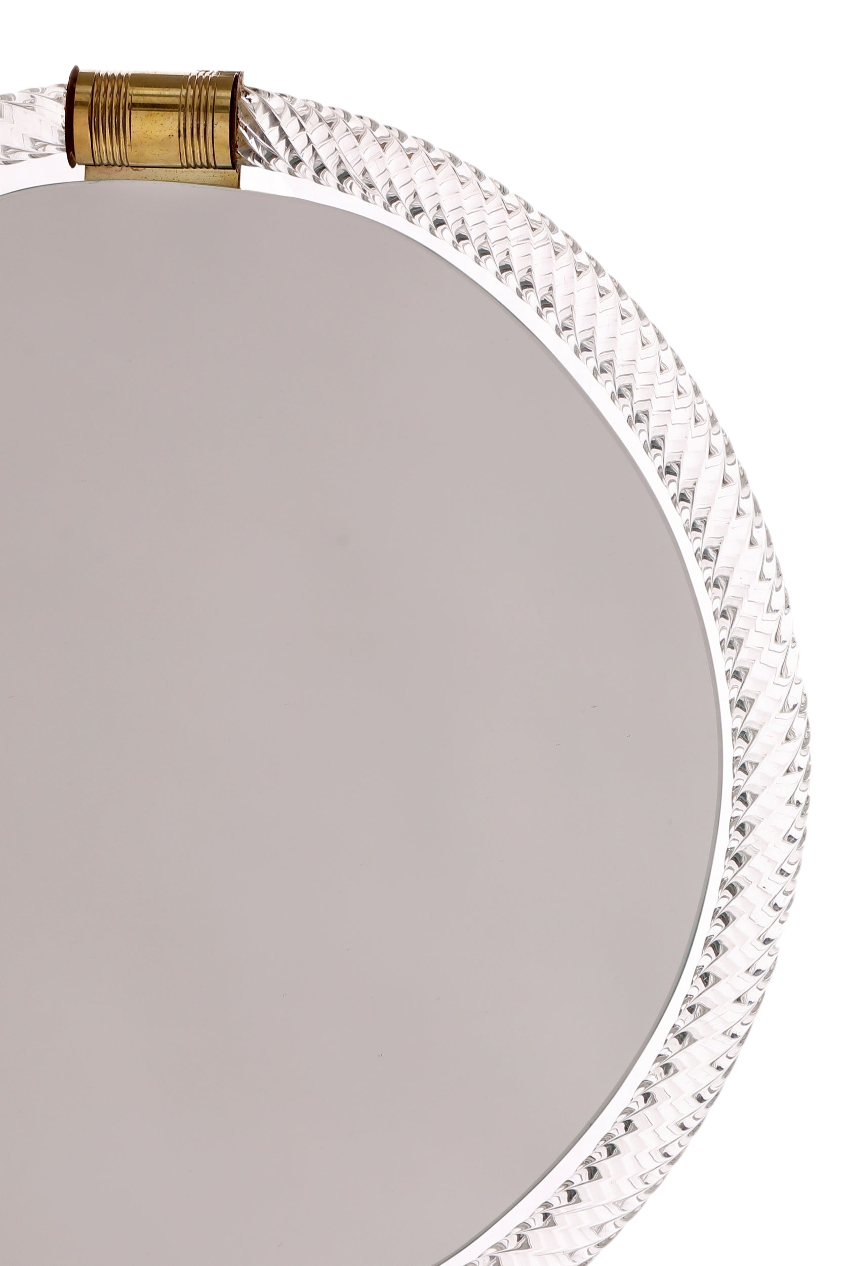 Murano glass torchon round mirror