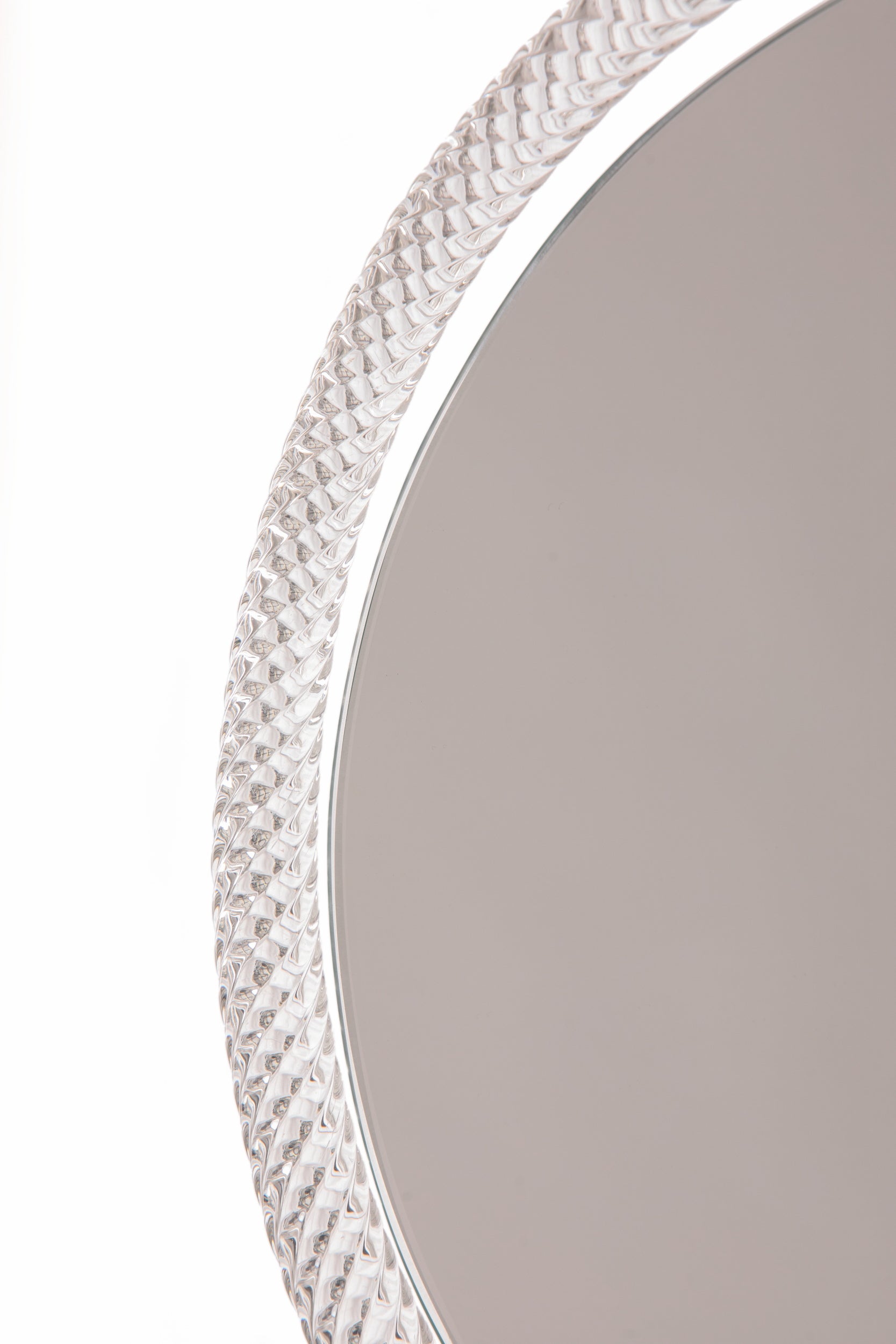 Murano glass torchon round mirror