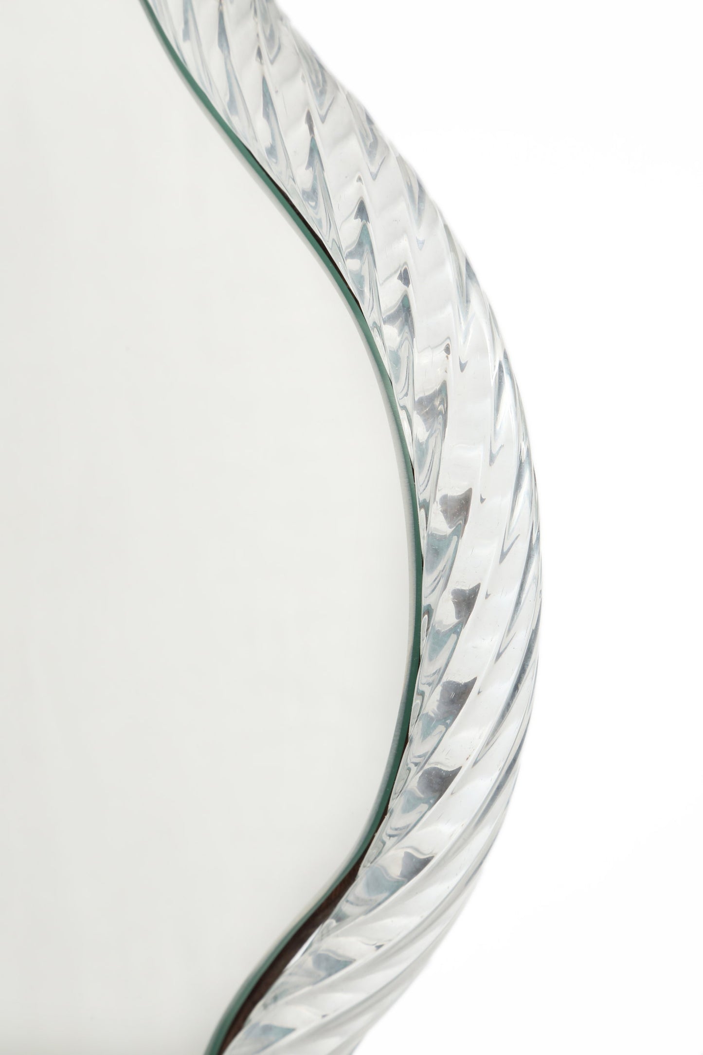 Murano glass corrugated torchon mirror