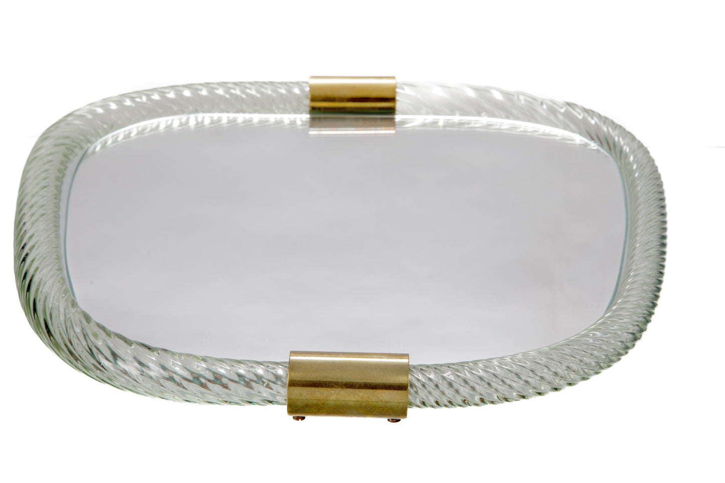 Murano glass torchon oval mirror