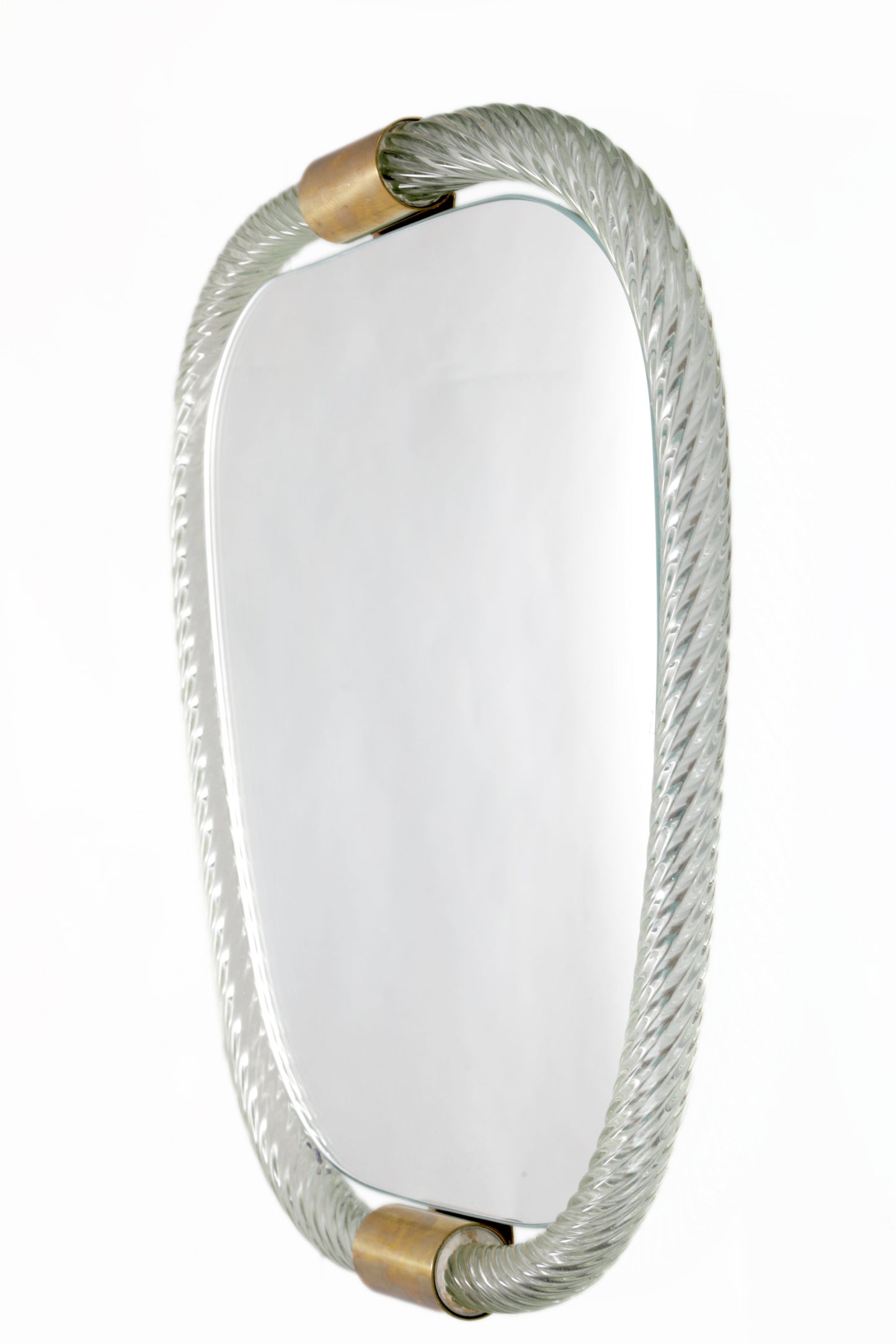 Murano glass torchon oval mirror