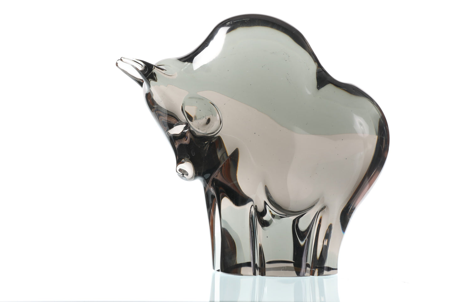 Smoked Bull Murano statue