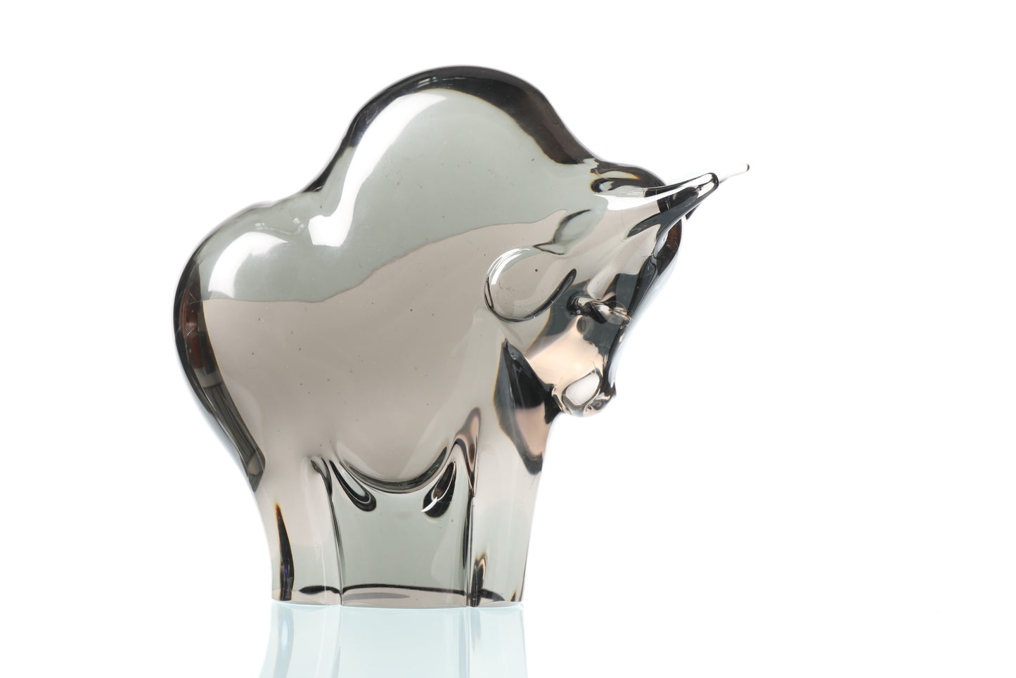 Smoked Bull Murano statue