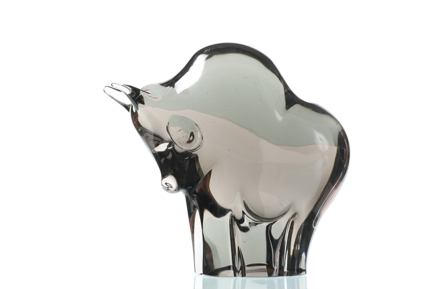 Smoked Bull Murano statue