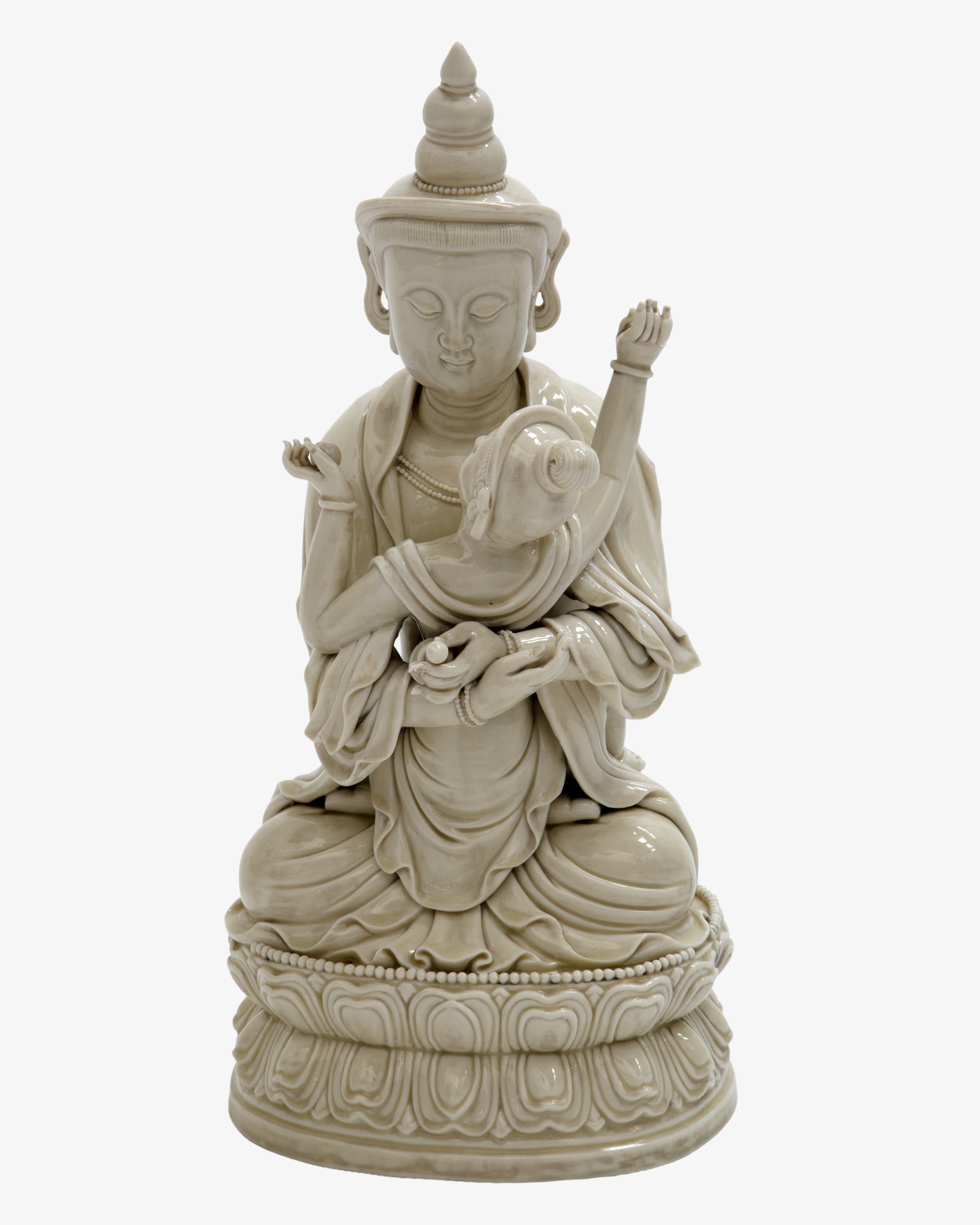 Statua Vajrasattva Shakti in porcellana bianca