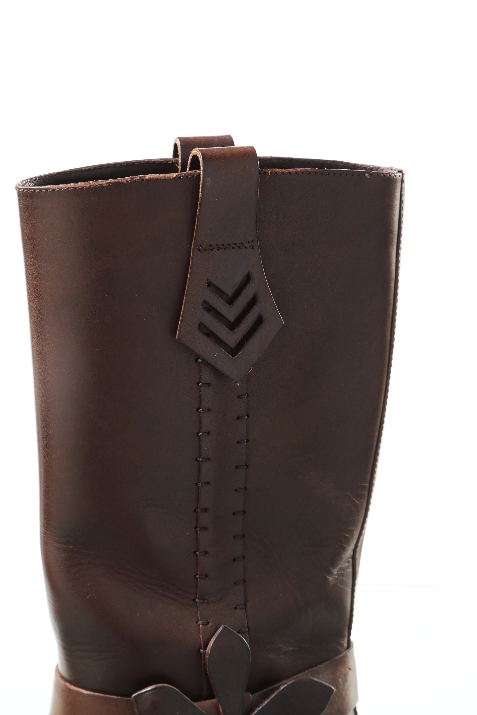 Fendi leather boot with flower application