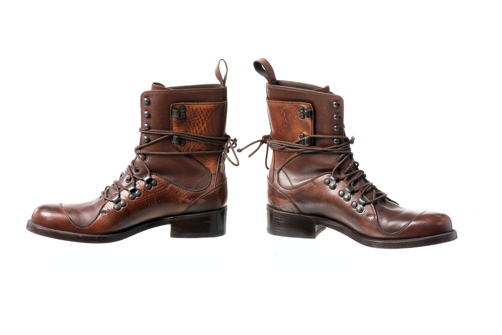 Stivaletto stringato Fendi Cuoio