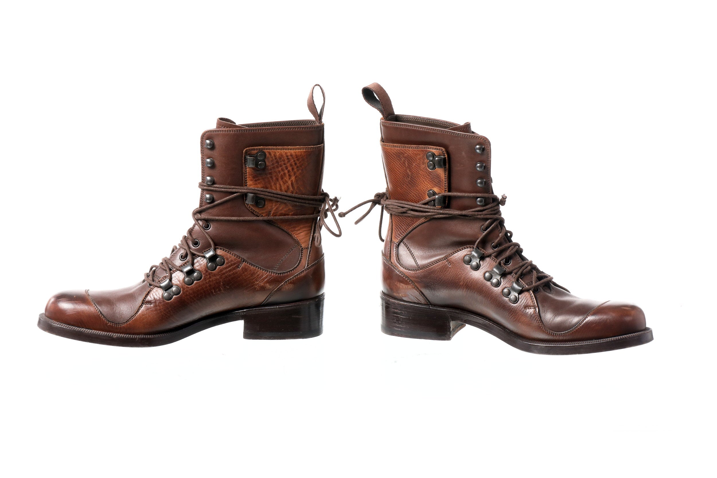 Stivaletto stringato Fendi Cuoio