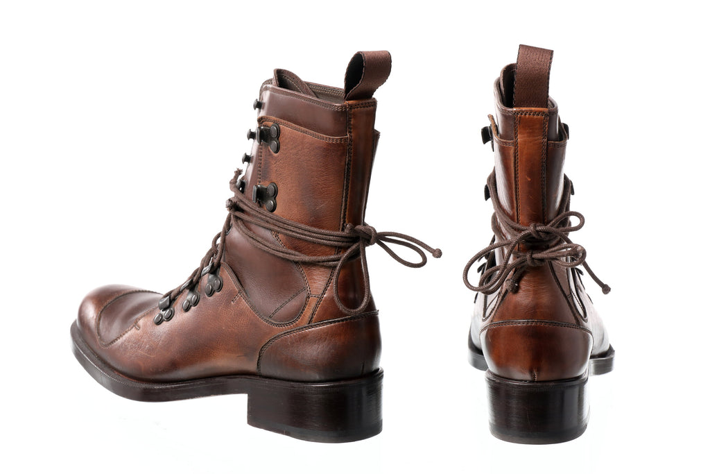 Stivaletto stringato Fendi Cuoio