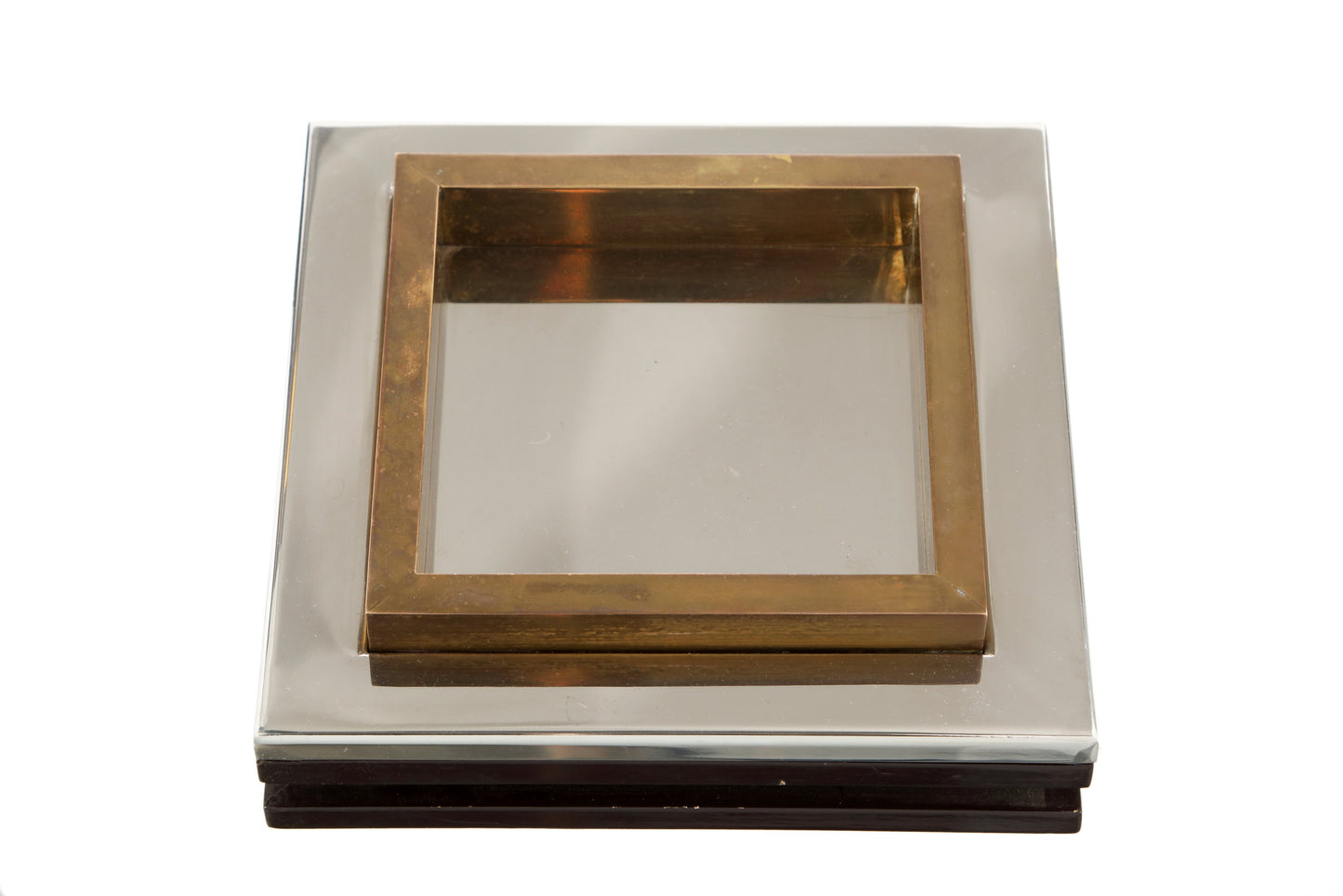 Pocket tray from the 70s in brass and chrome