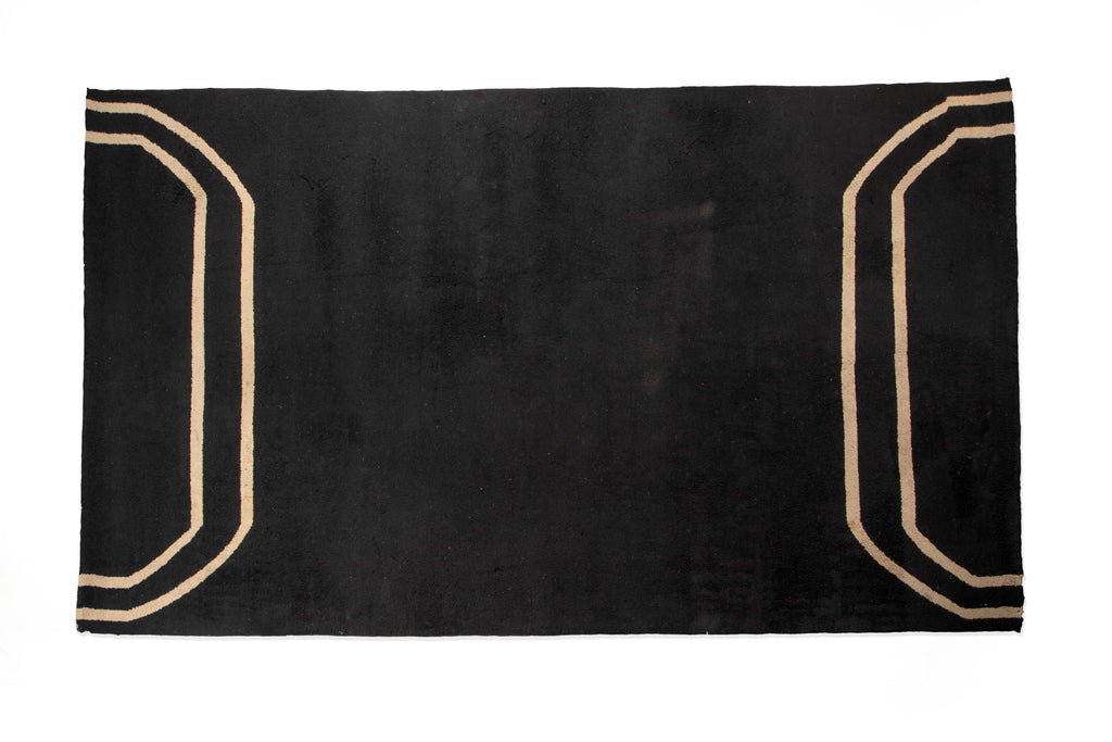 Tappeto Déco nero linee avorio