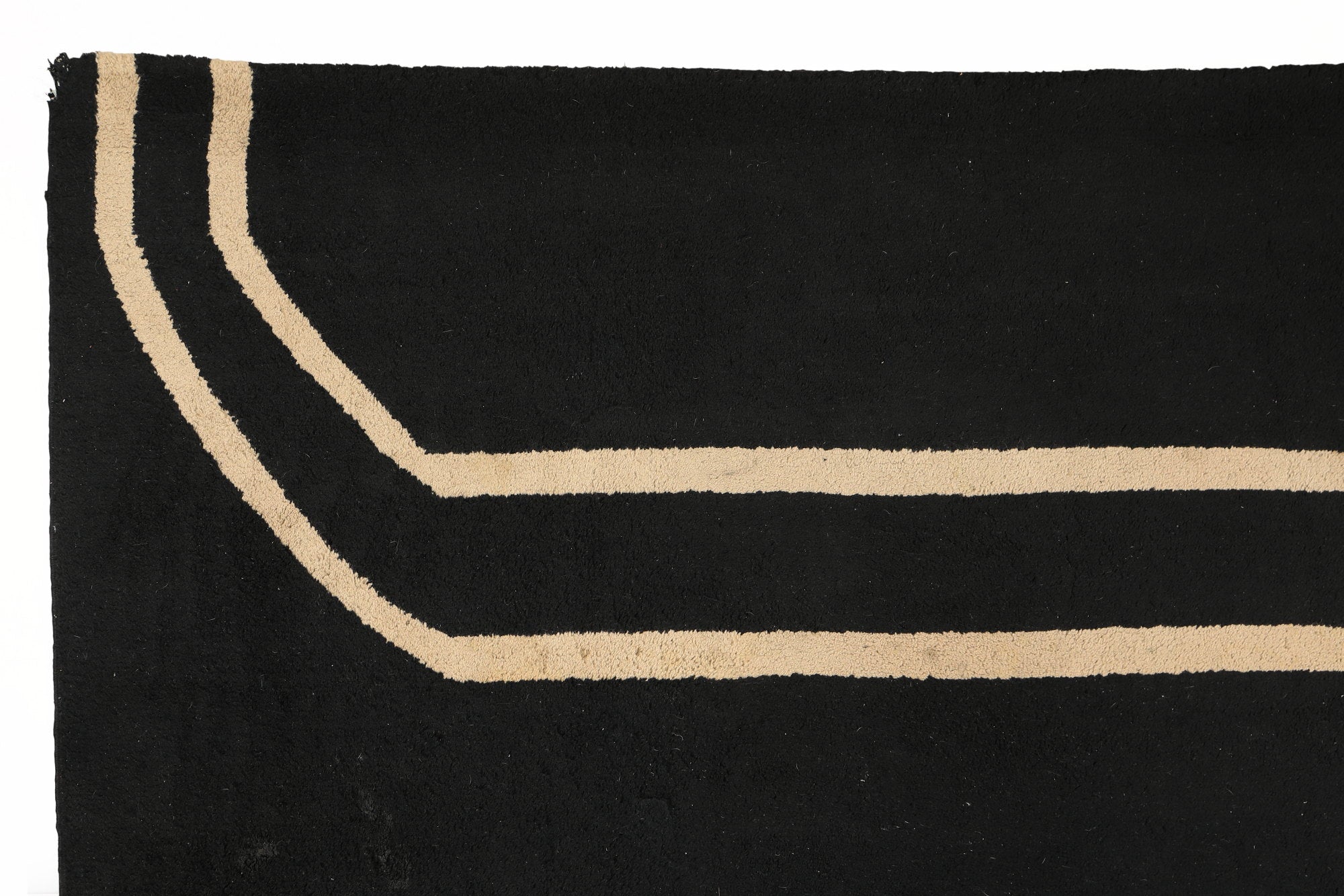 Tappeto Déco nero linee avorio