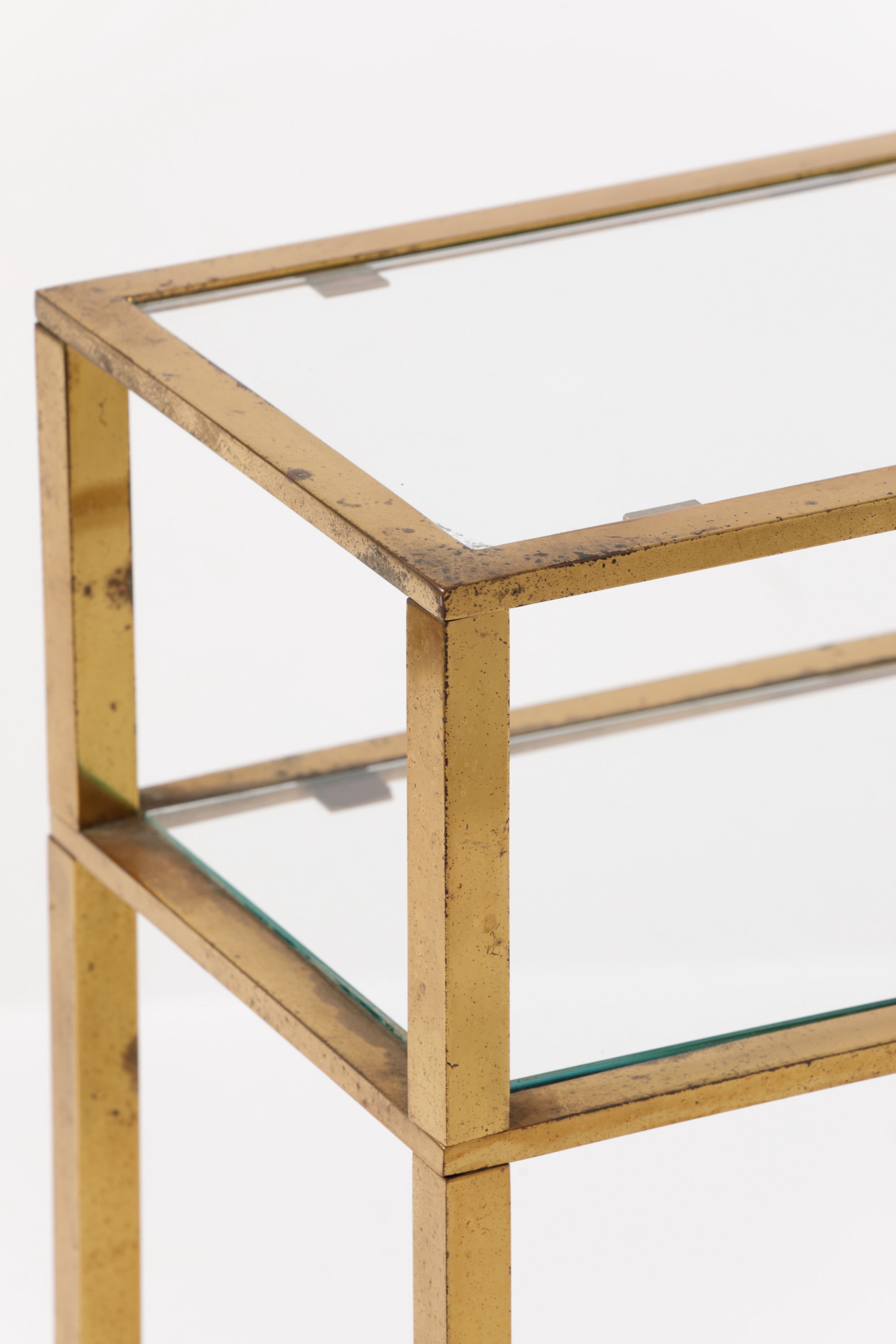 Three-tier brass coffee table from the 70s