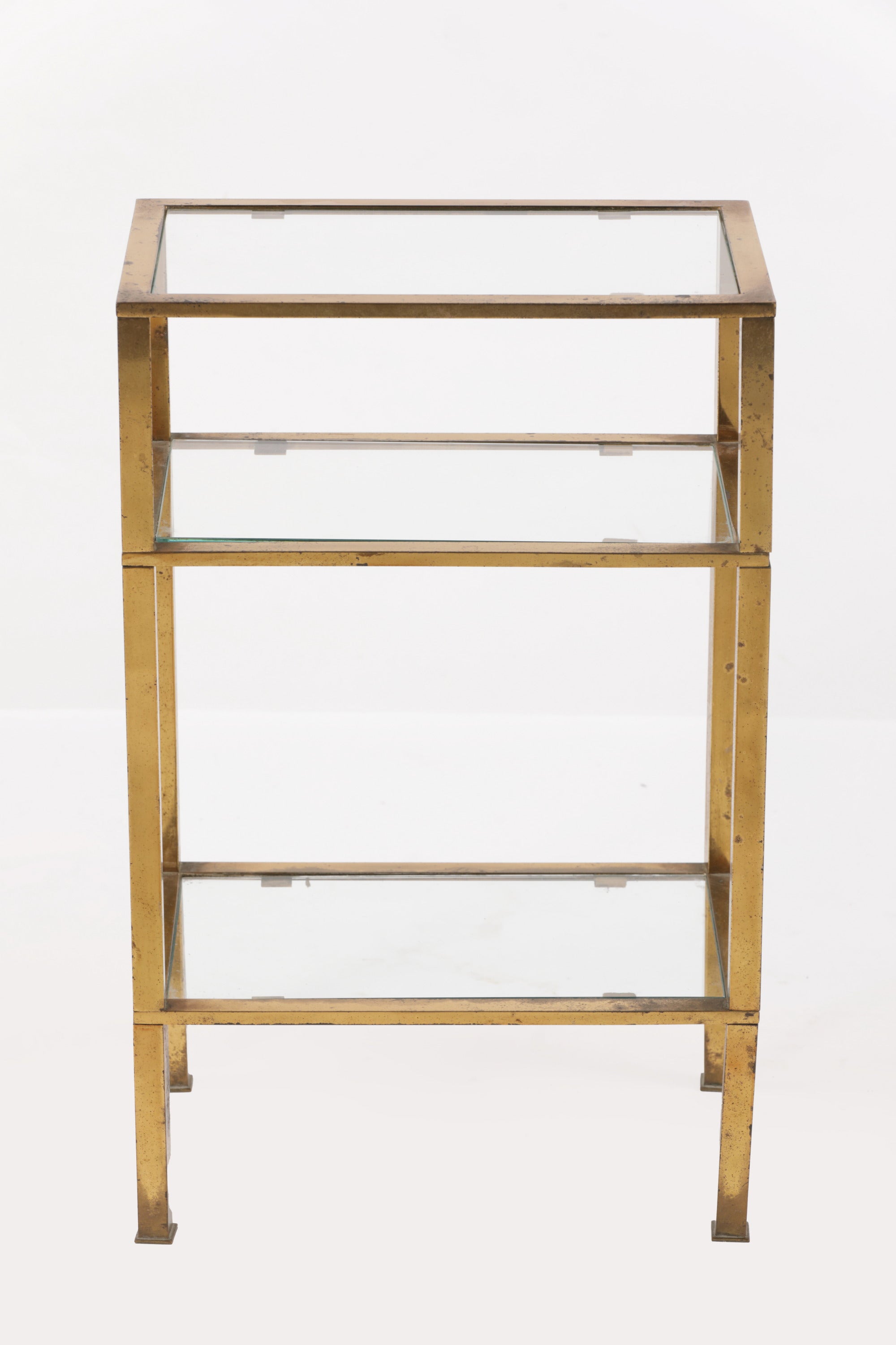 Three-tier brass coffee table from the 70s
