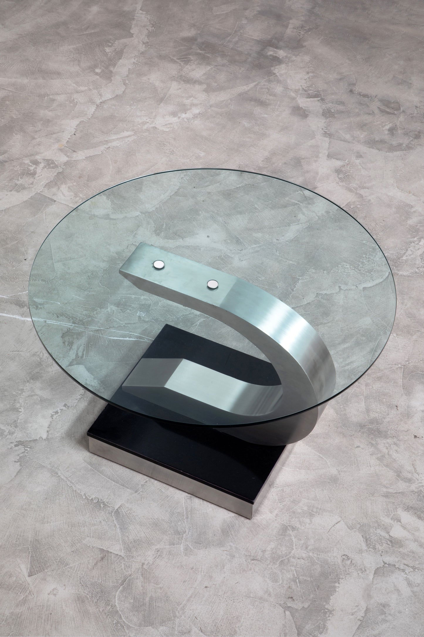 Willy Rizzo table for Mario Sabot 70s steel and glass