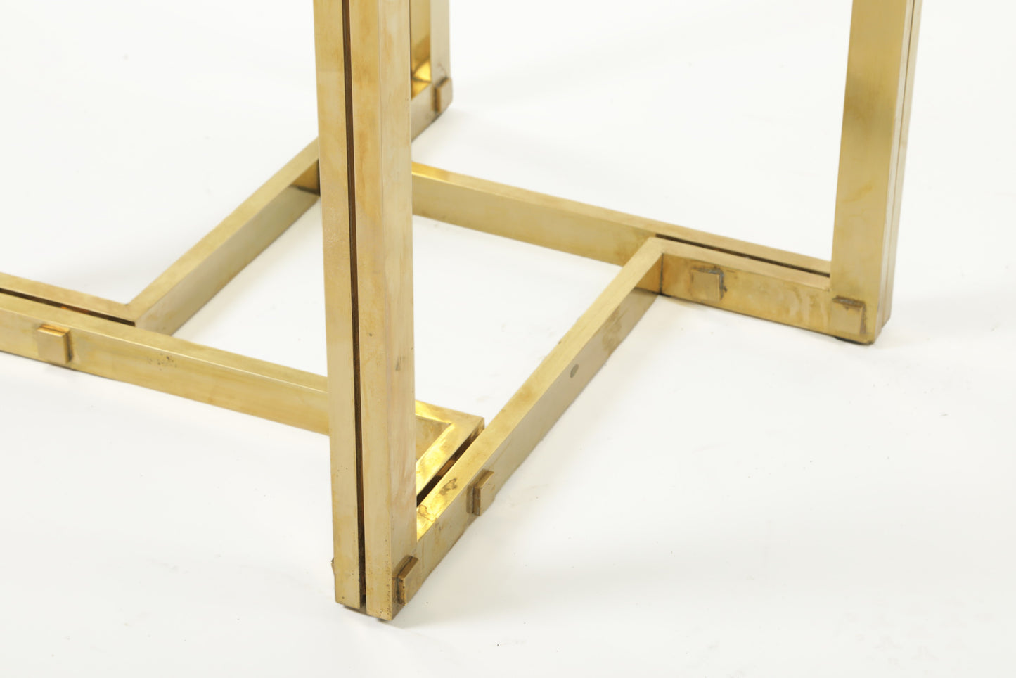 70's brass and glass table