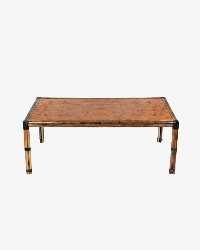 70s briar and bamboo table