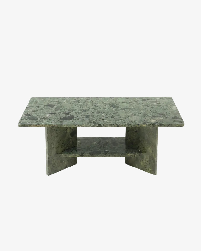 80's Imperial Green Marble Living Room Table