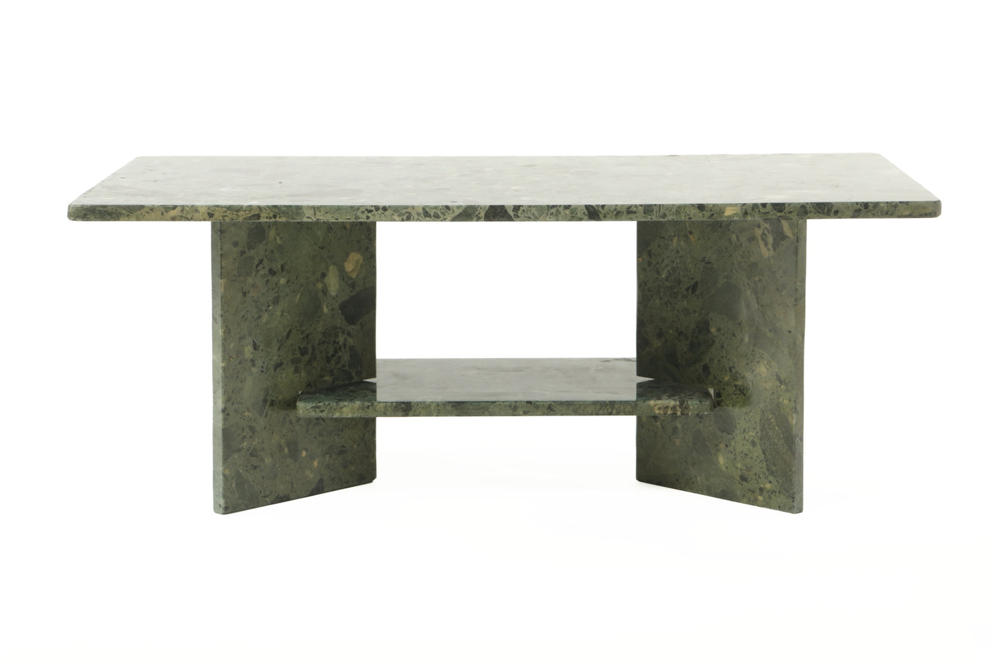 Low table in imperial green marble from the 80s