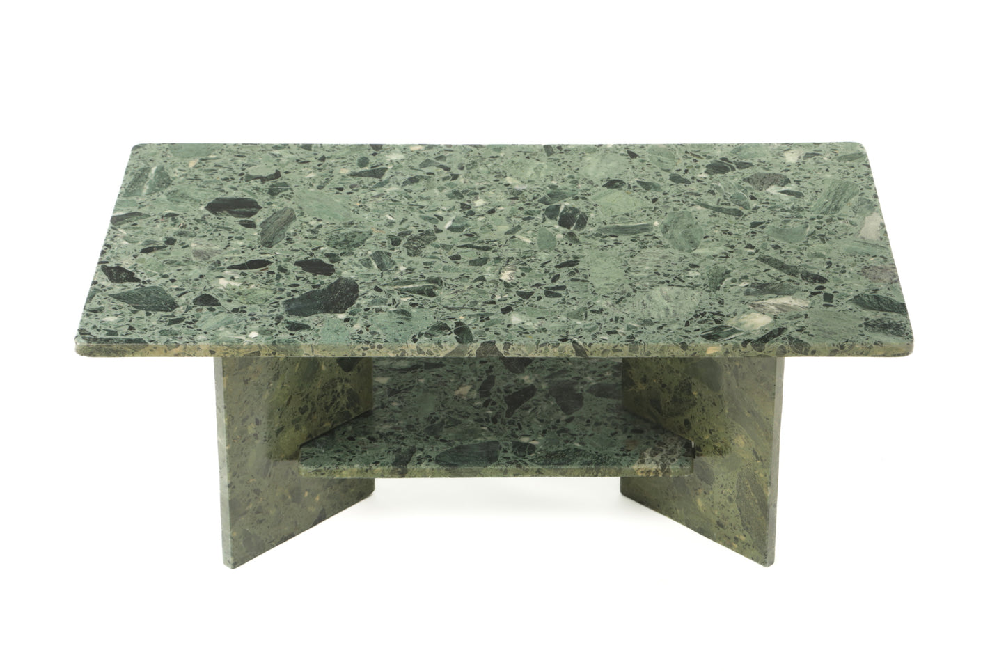 Low table in imperial green marble from the 80s